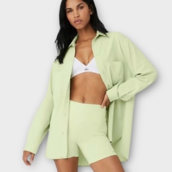 ALO Yoga Tops - ALO Yoga Light Green Blouse